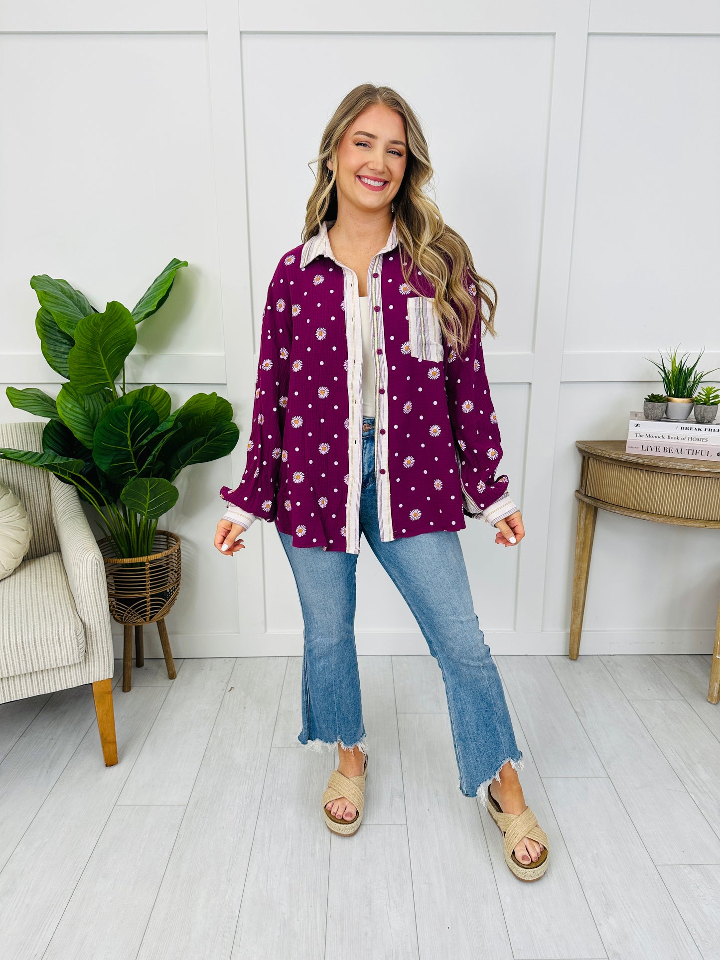 Whimsy Wander Top In Plum