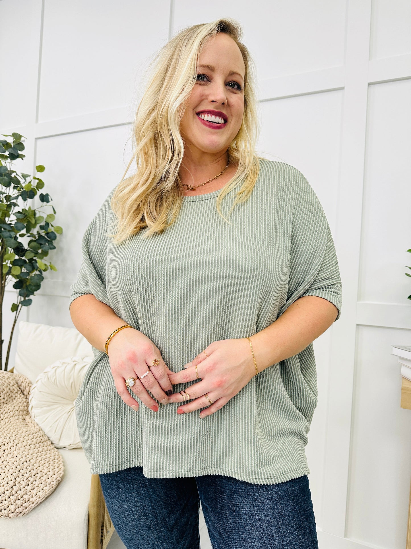 REG/CURVY Casually Corded Top- Multiple Colors!