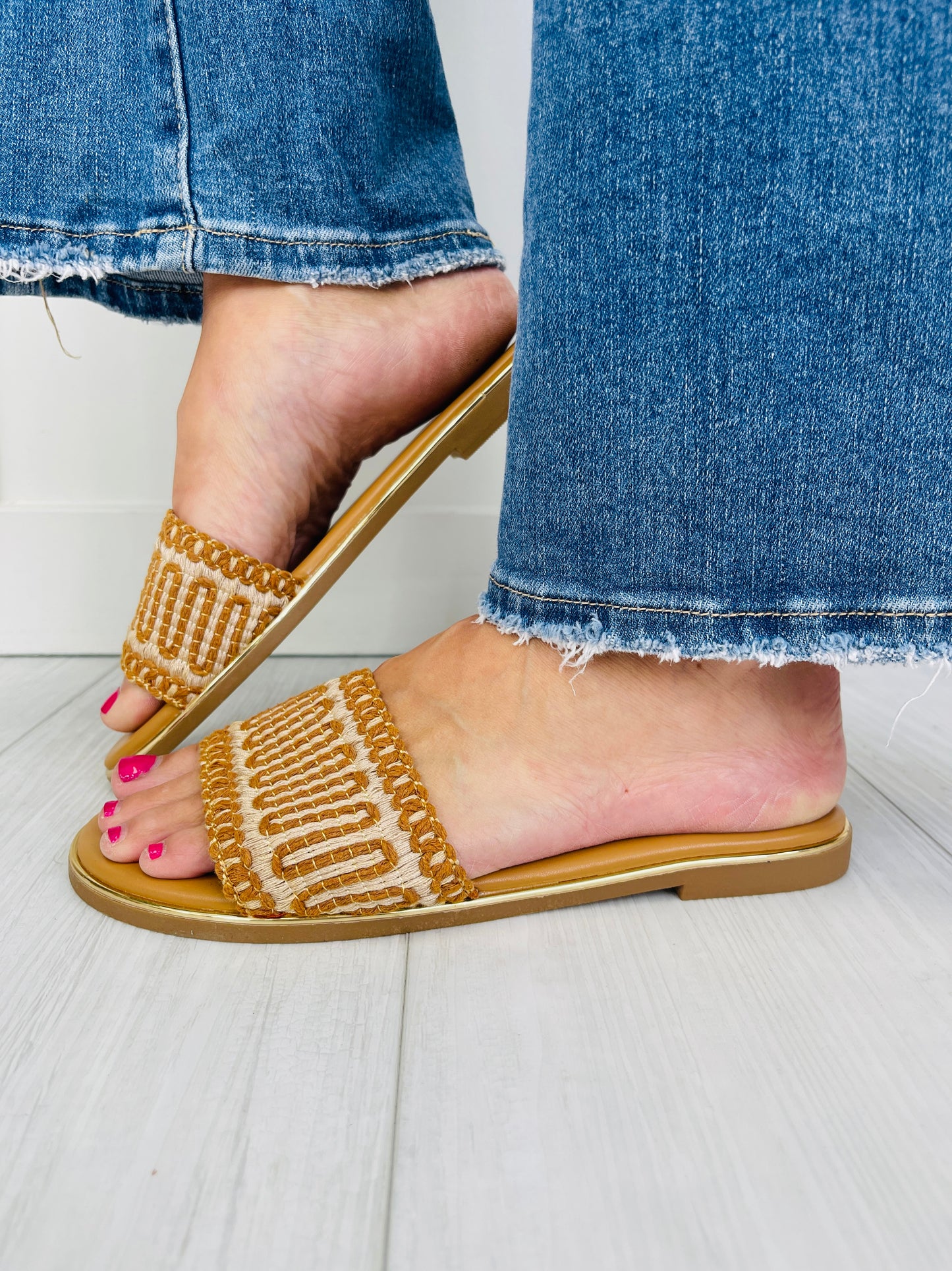 Sunwoven Slides In Tan