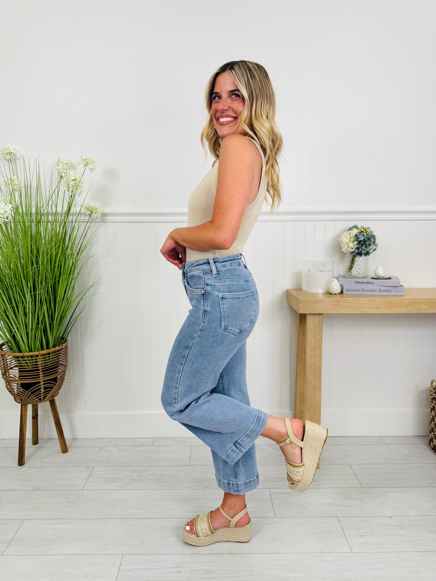 Triple the Comfort Cropped Wide Leg Jeans in Three Inseams