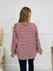 Striped Intuition Sweater in Burgundy