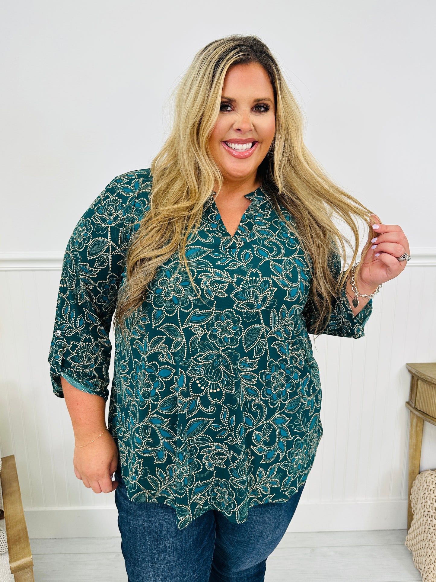 Fall Into You Top in Hunter Green