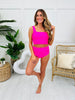 Mid Rise Swim Bottoms In Bright Pink
