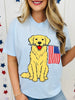 Golden Retriever Flag Graphic Tee