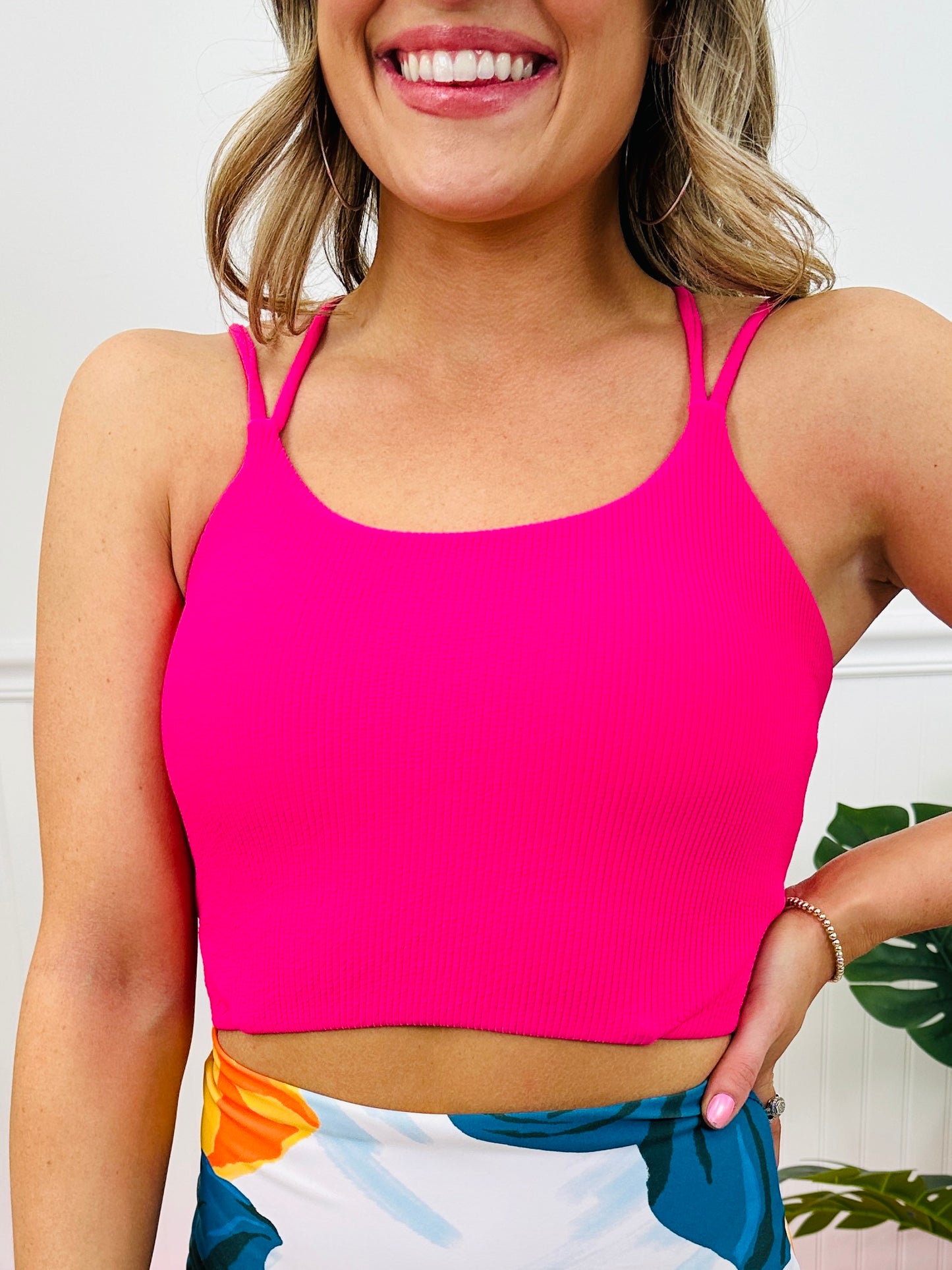 The Morgan Swim Top in Hot Pink