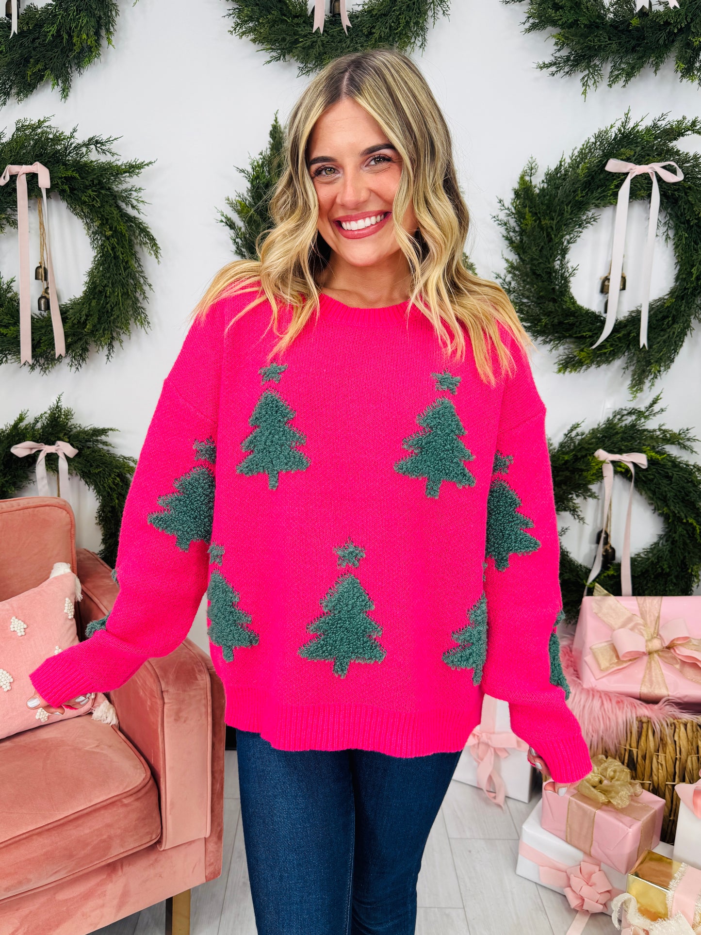 Dreaming Of A Pink Christmas Sweater
