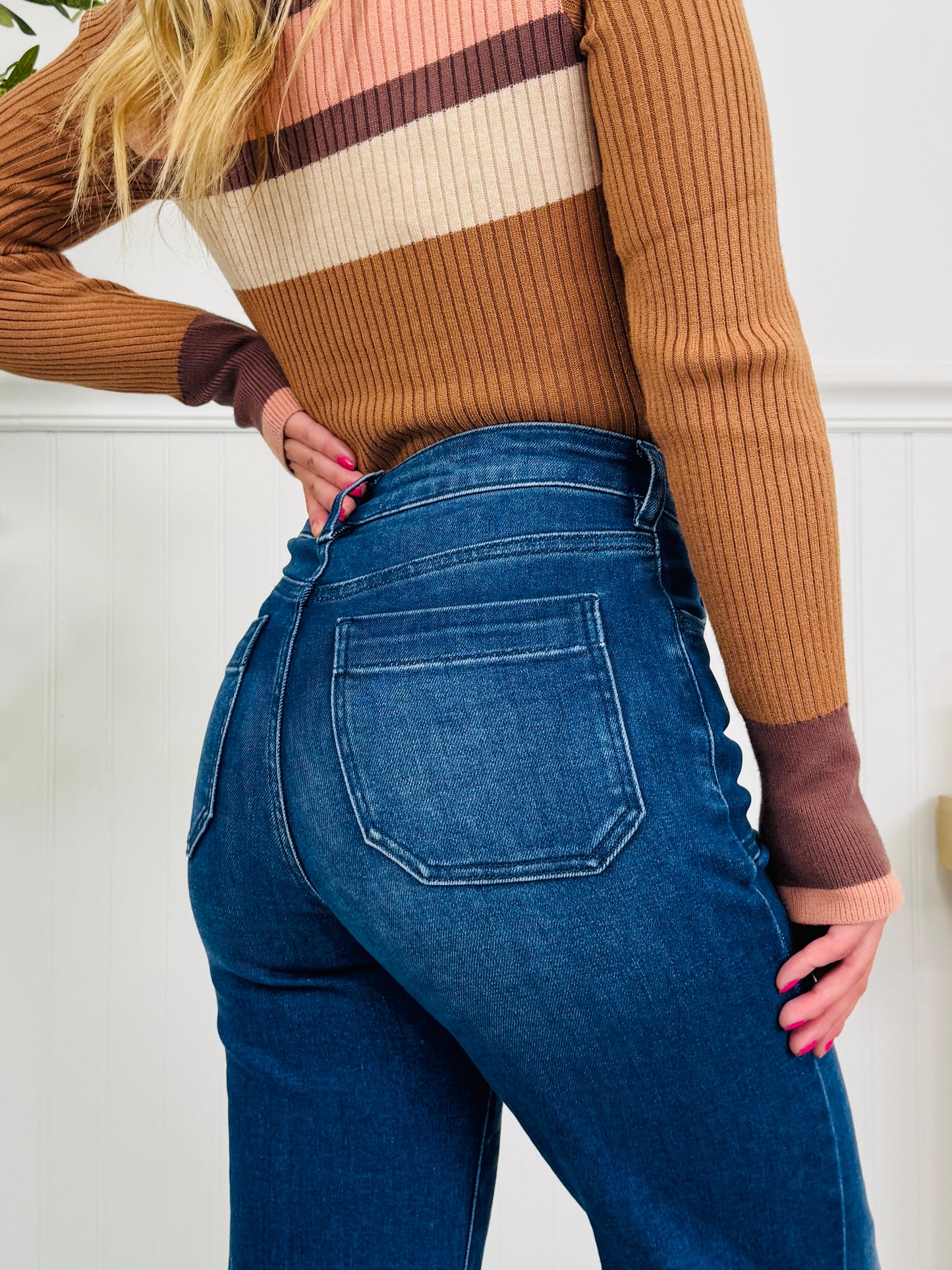 Full Of Style Tummy Control Wide Leg Jeans In Multiple Inseams