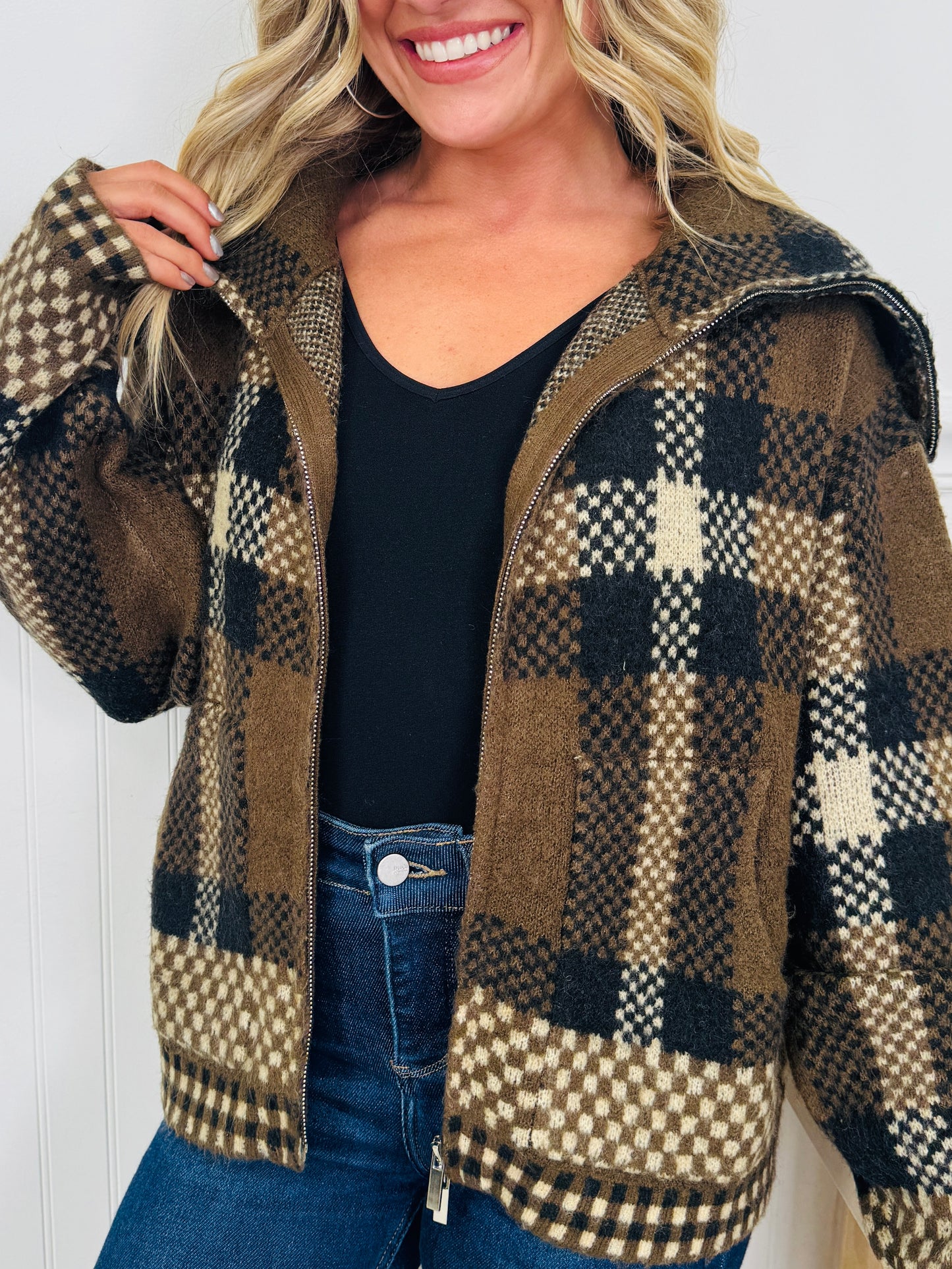 Plaid With A Purpose Sweater Jacket