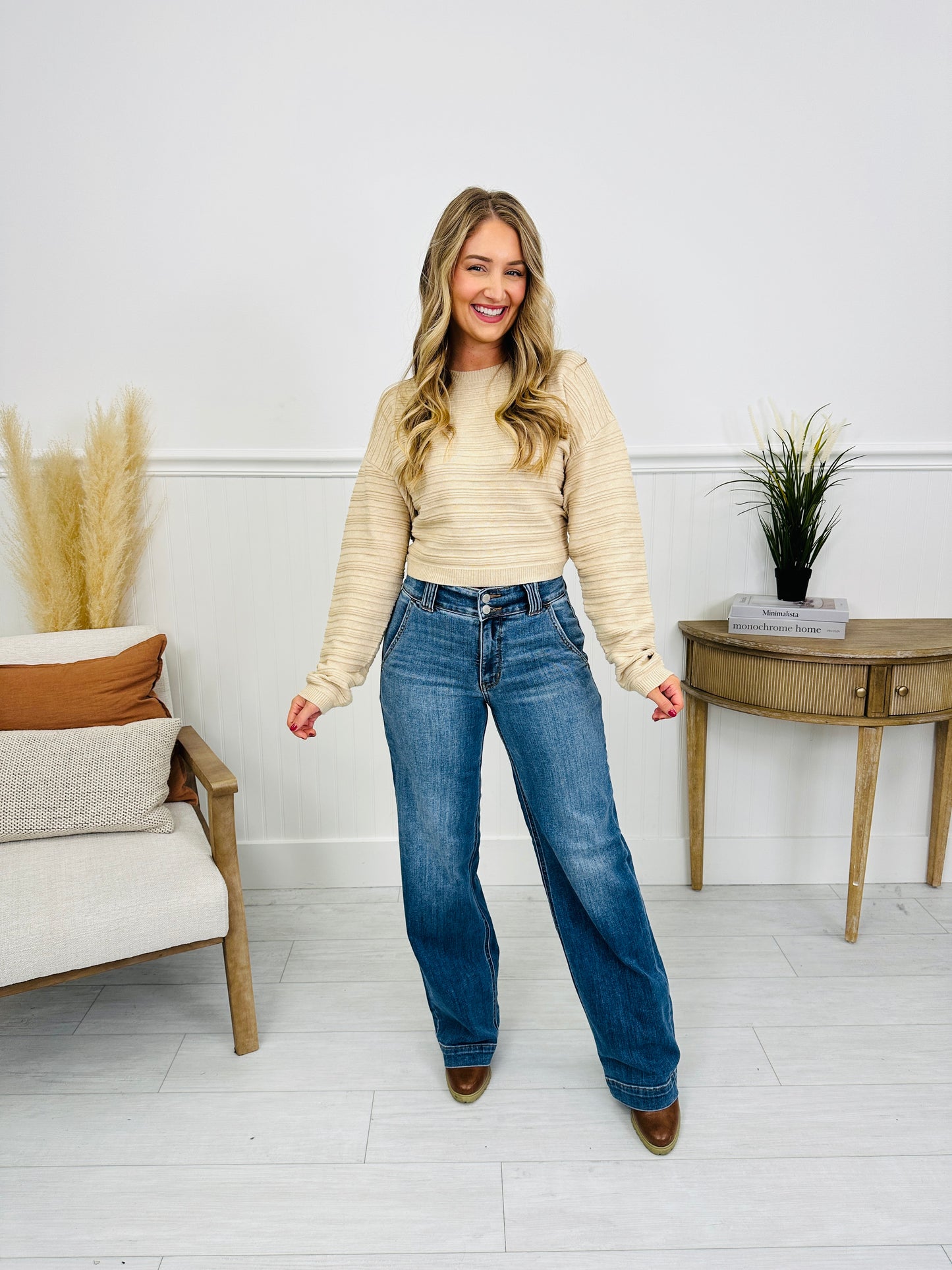 Judy Blue REG/CURVY Double Trouble Wide Leg Jeans