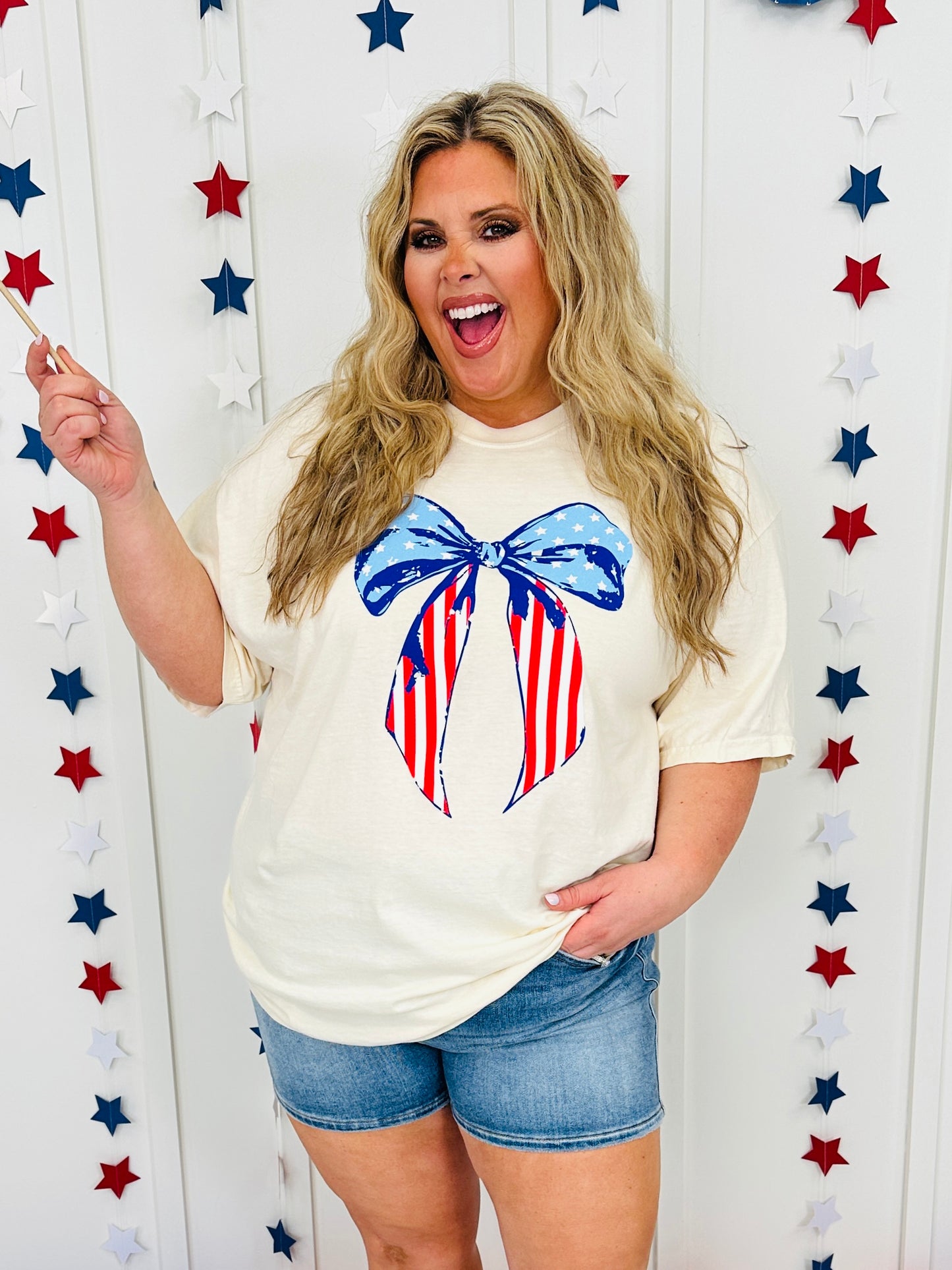 Bow Stars and Stripes Graphic Tee