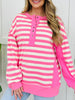 Play It Cool Pullover in Pink/Cream
