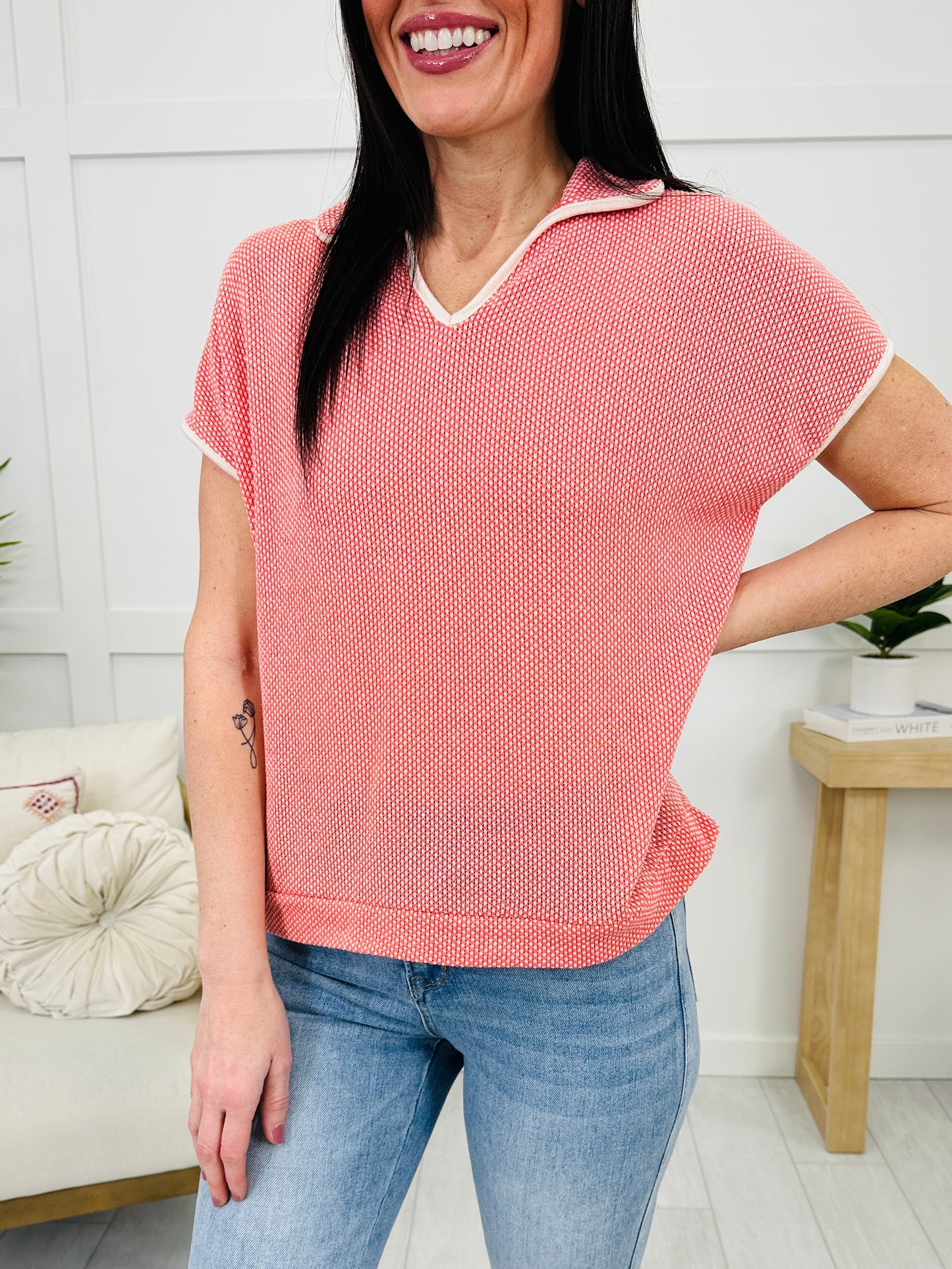 Simply Stylish Top In Coral