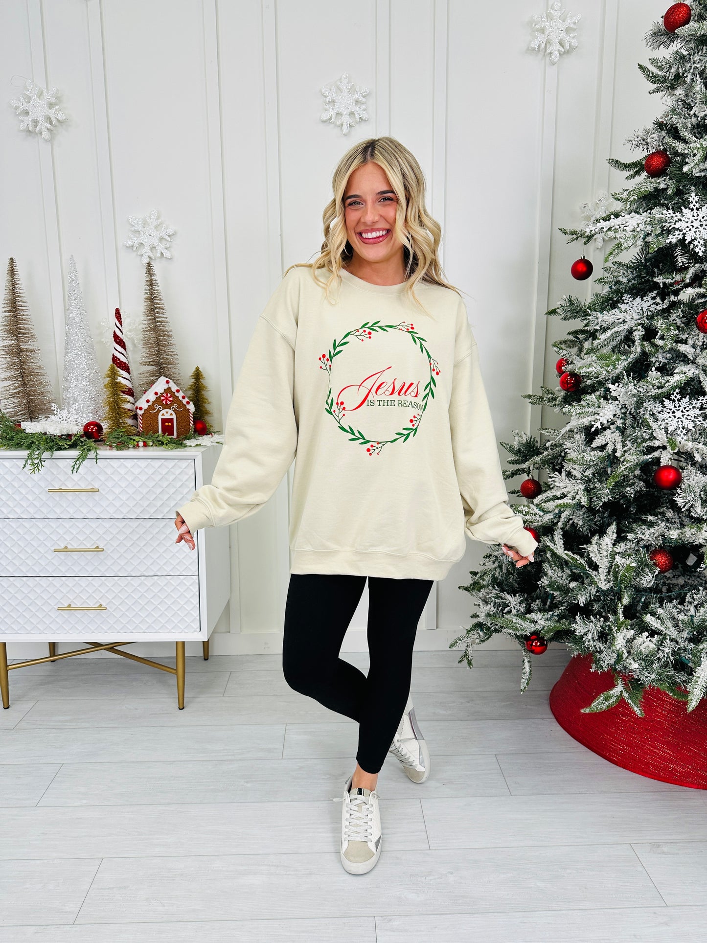 Jesus Is The Reason Graphic Crewneck Sweatshirt