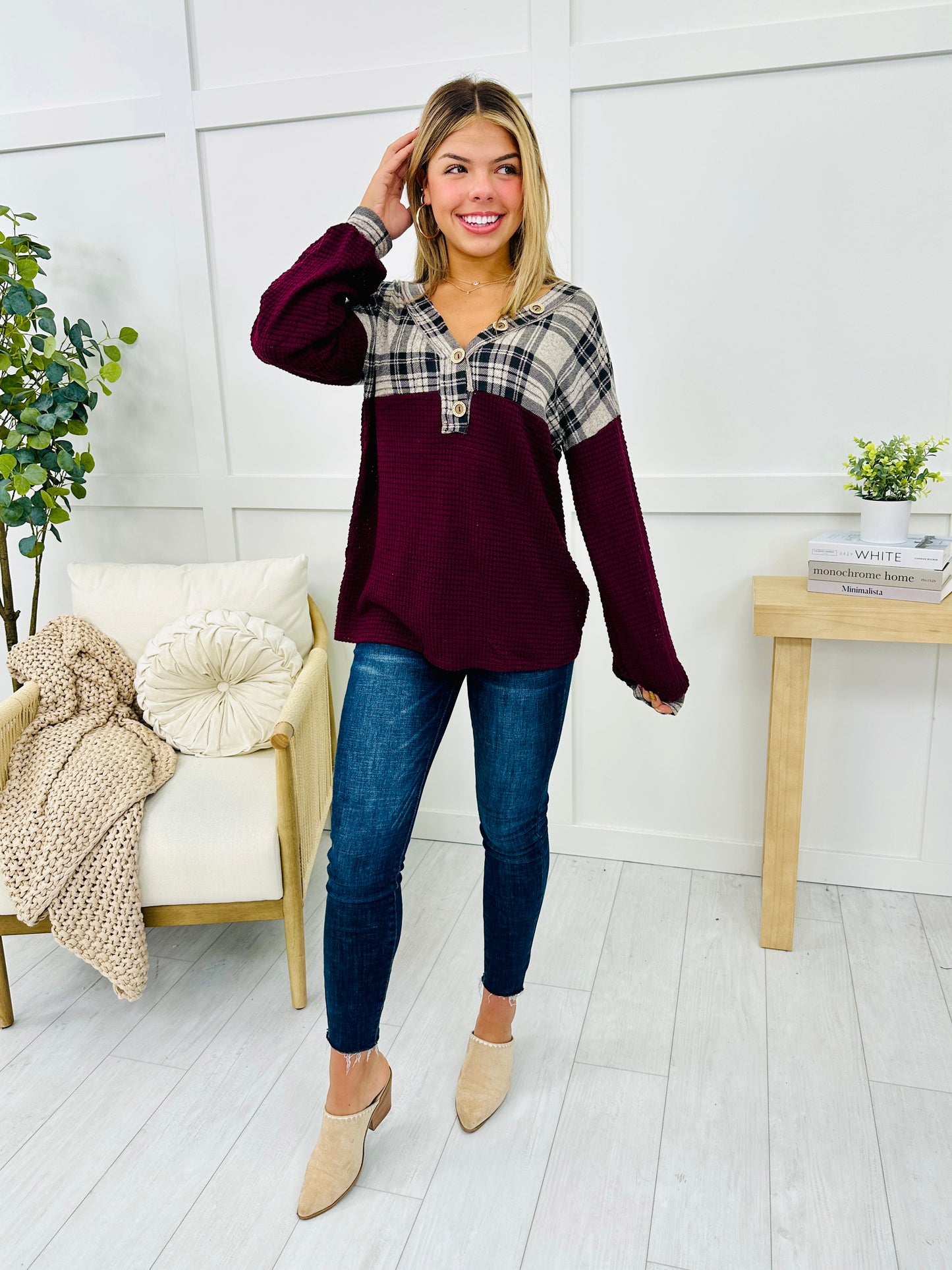 Cozy In Plaid Top