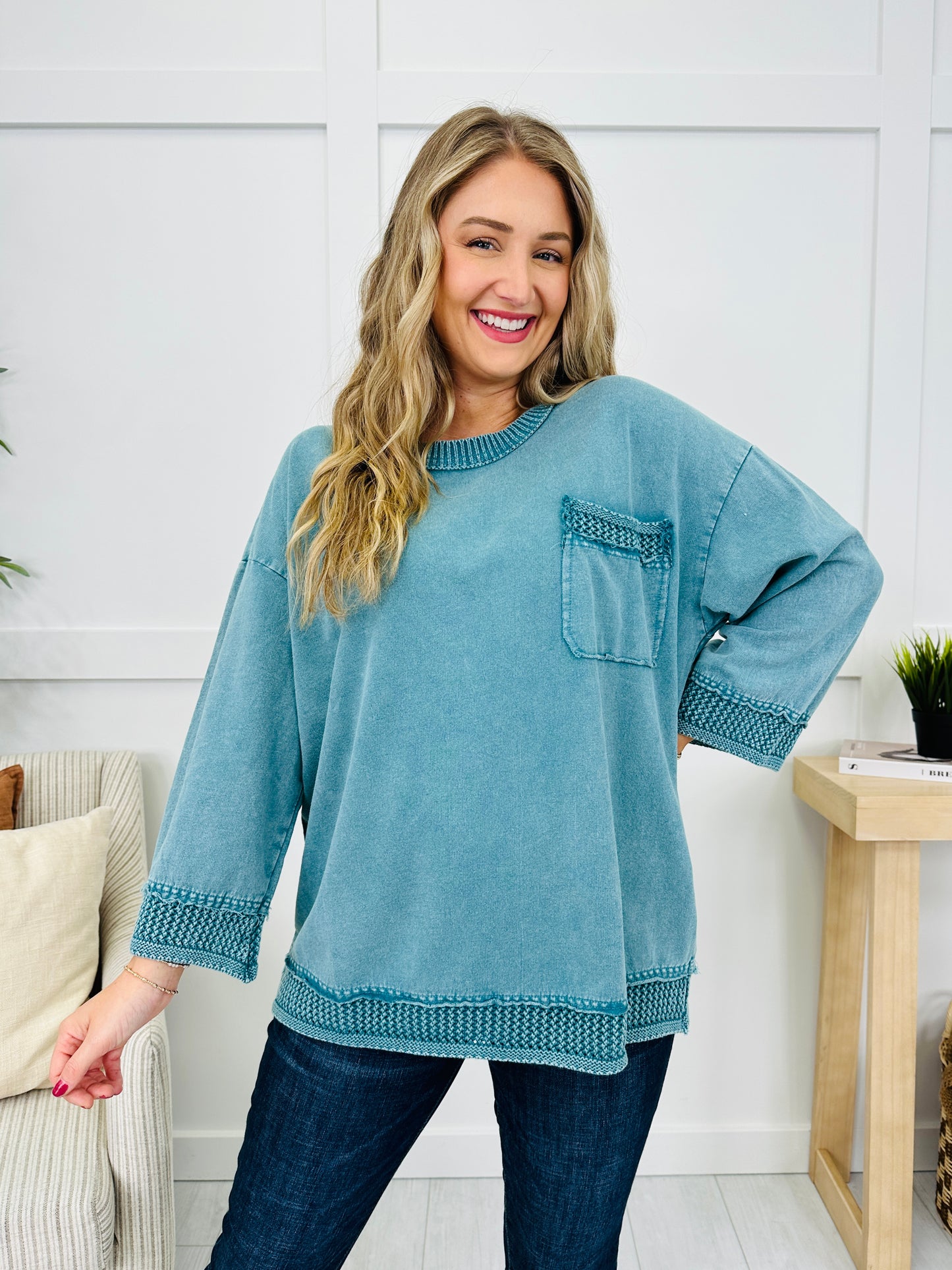 Sweet On Simple Pullover in Teal