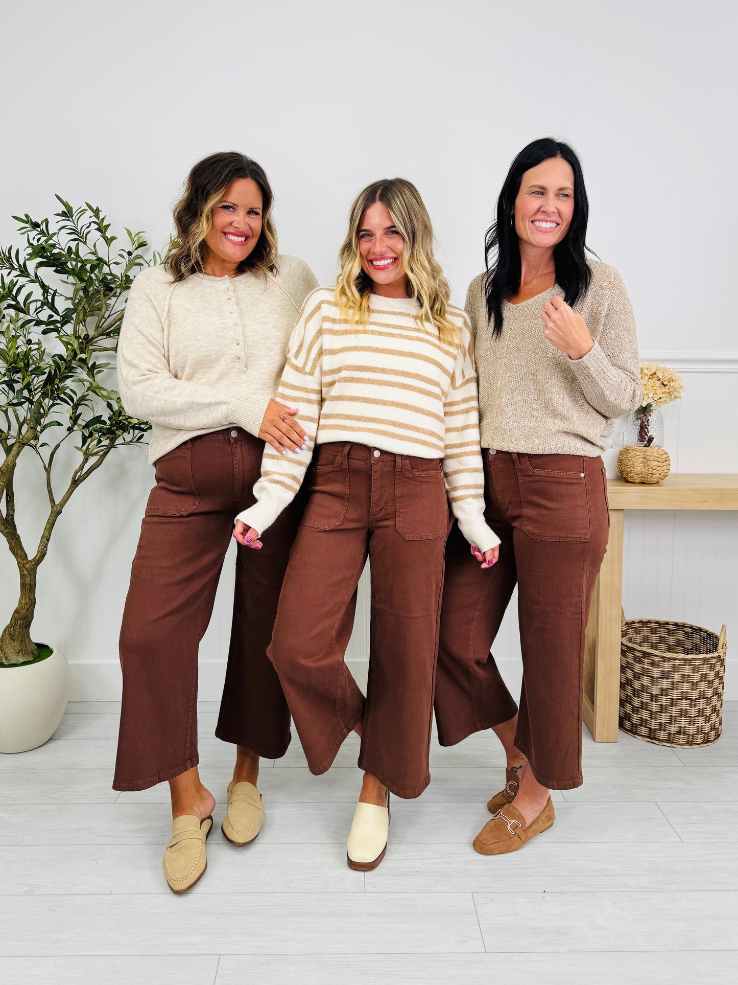 Judy Blue Melt In Your Mouth Chocolate Wide Leg Cropped Jeans