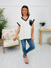 Written In The Stars Top In Cream/Indigo