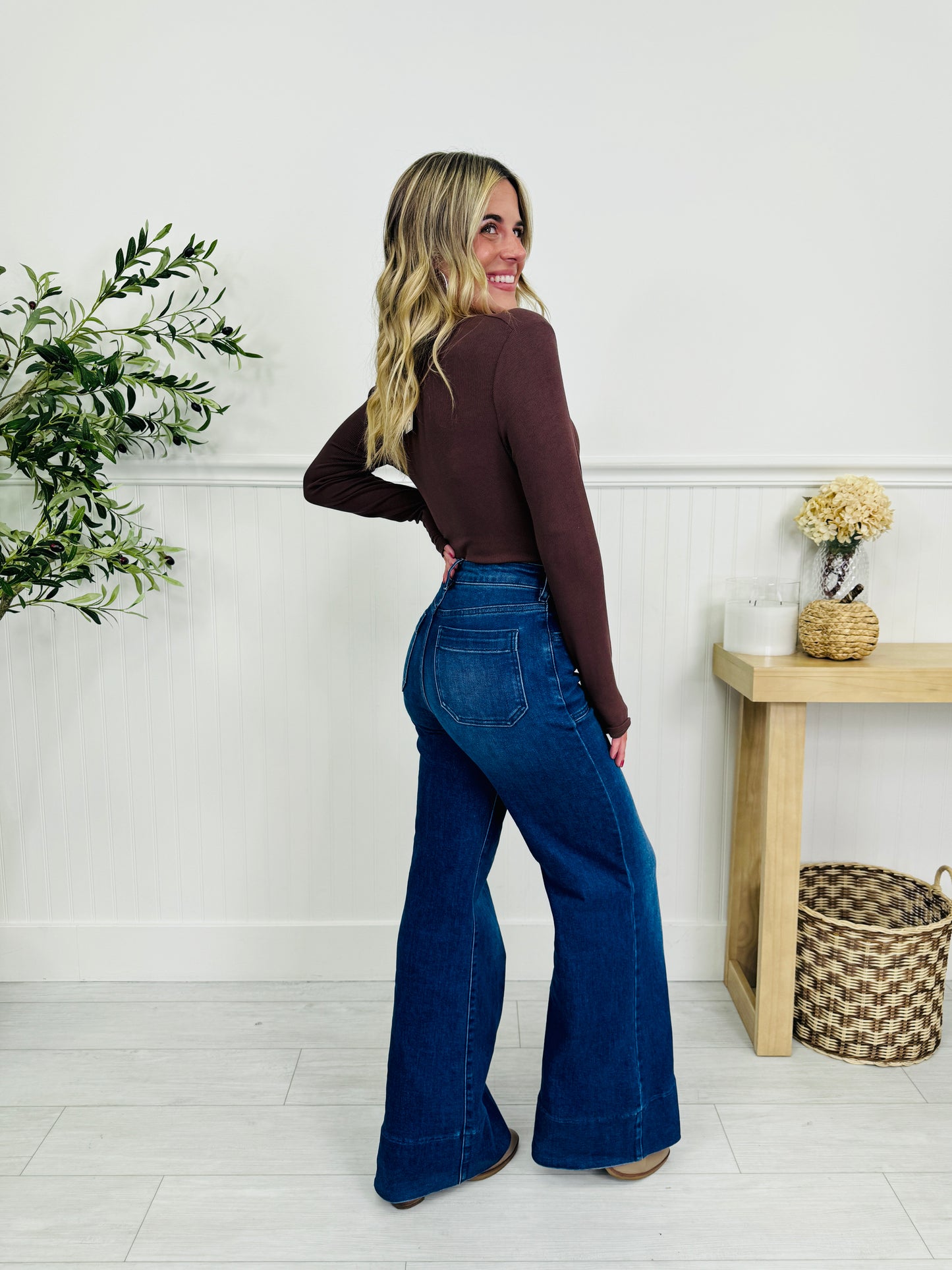 Full Of Style Tummy Control Wide Leg Jeans In Multiple Inseams