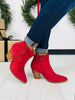 Downtown Days Booties In Dark Red