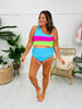 The Jess Swim Top In Bright Stripes