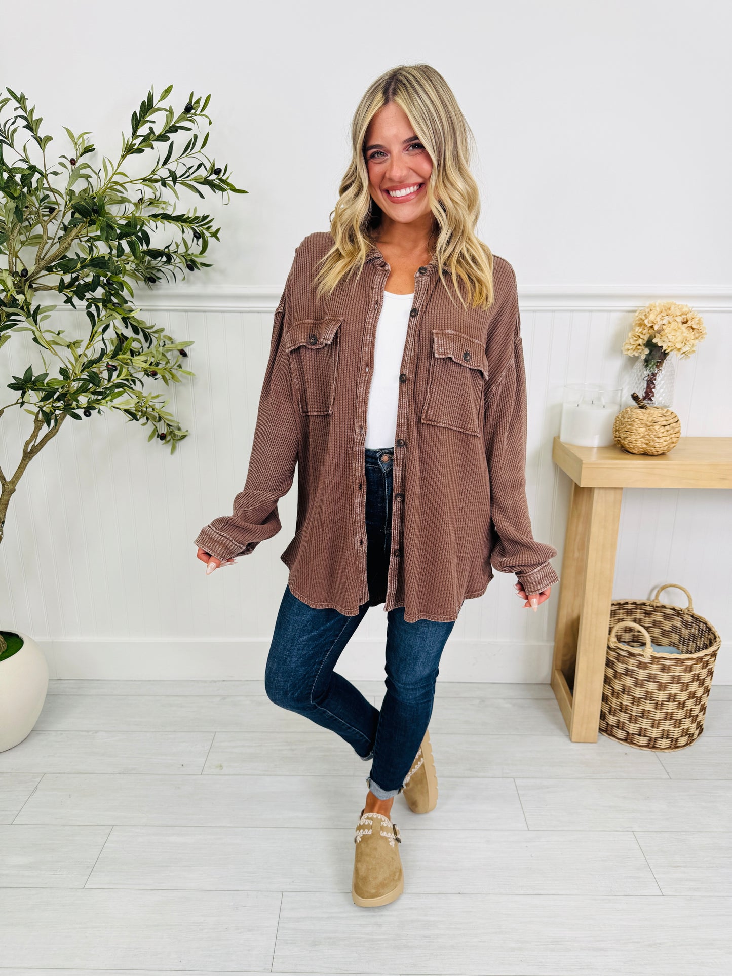 Layering Essential Shacket In Multiple Colors