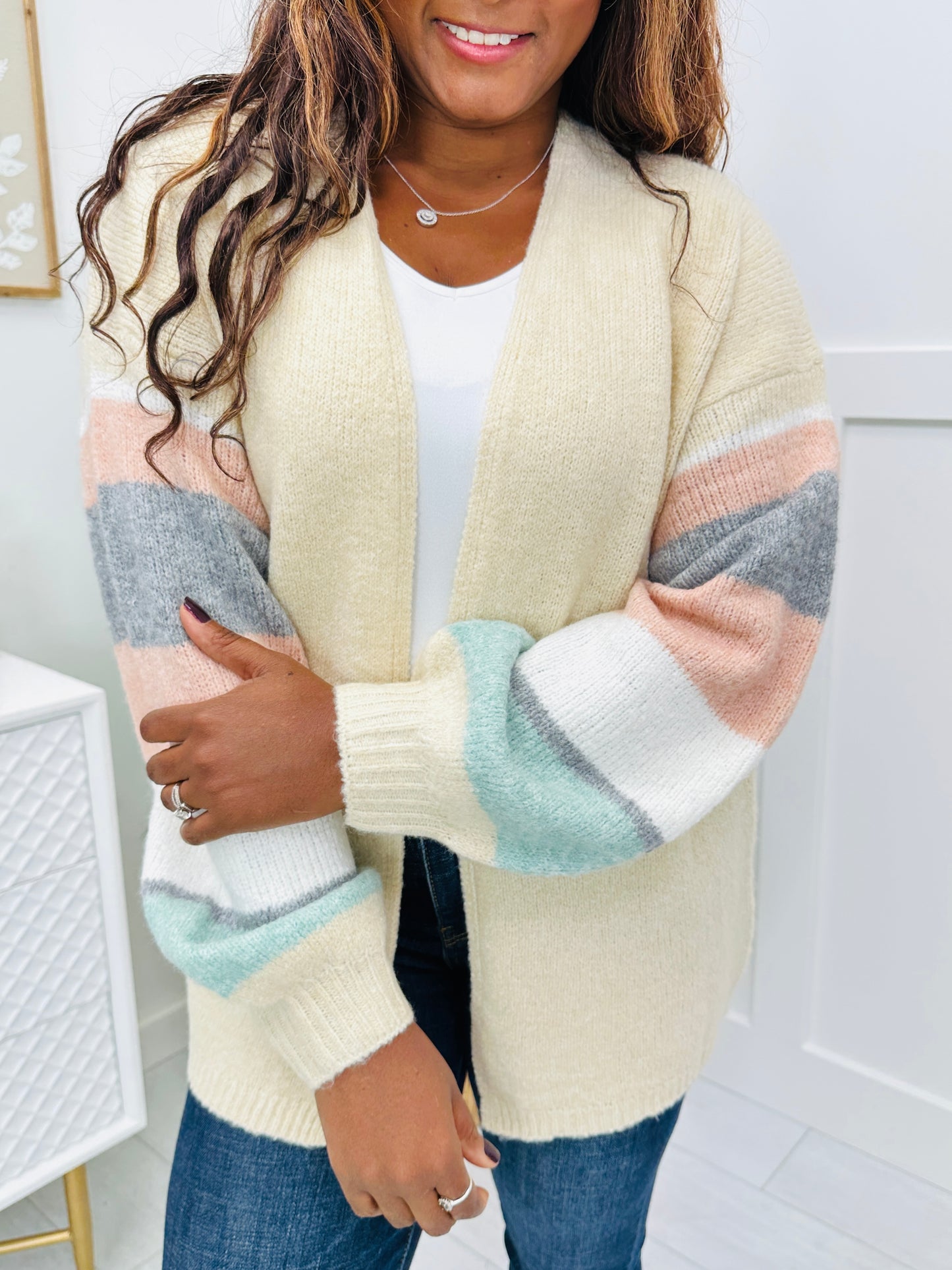 REG/CURVY Frosted Fleece Cardigan