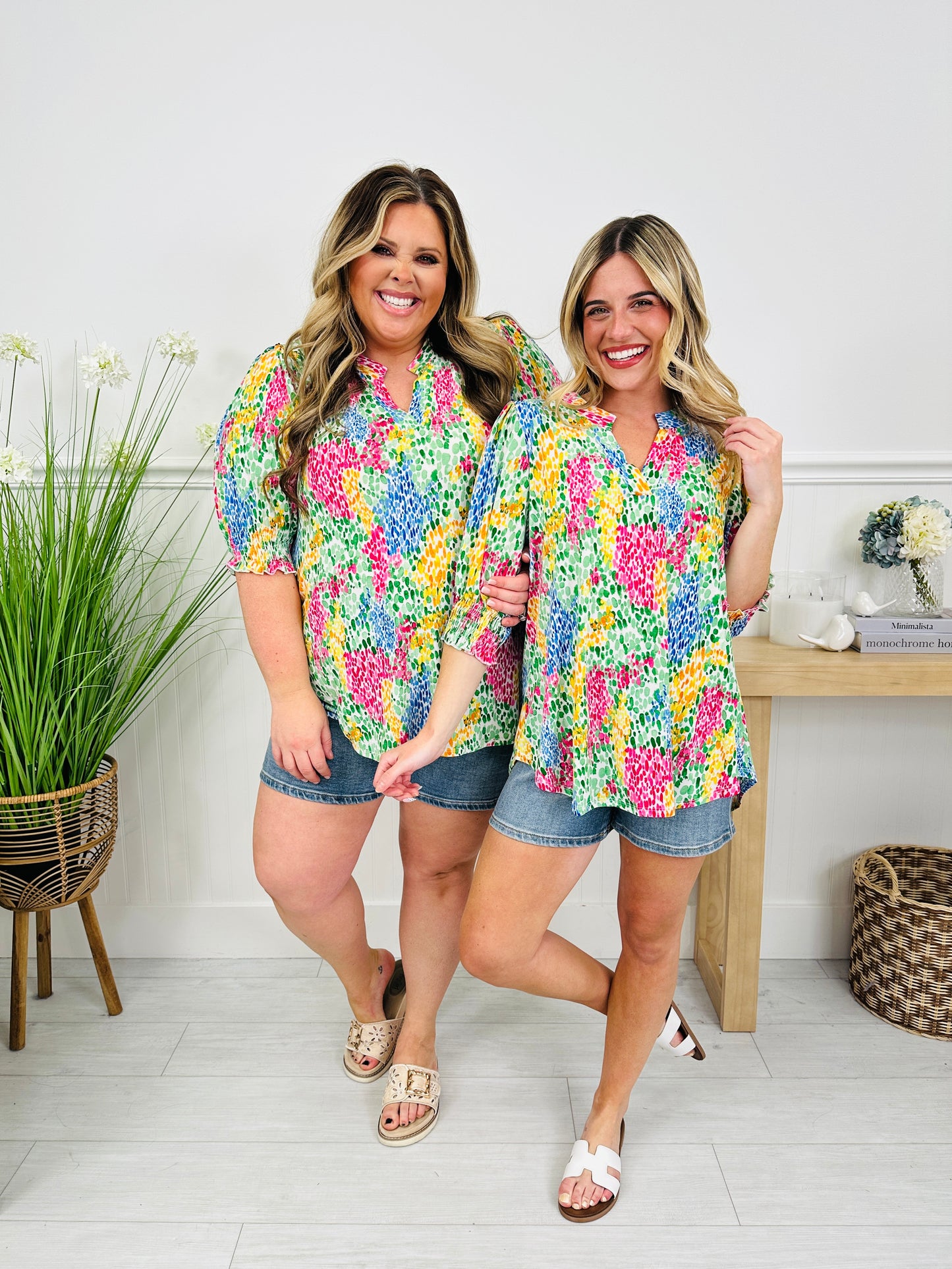 Step Into Spring Top Nantucket Print