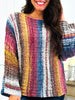 Autumn Palette Sweater In Burgundy Multi