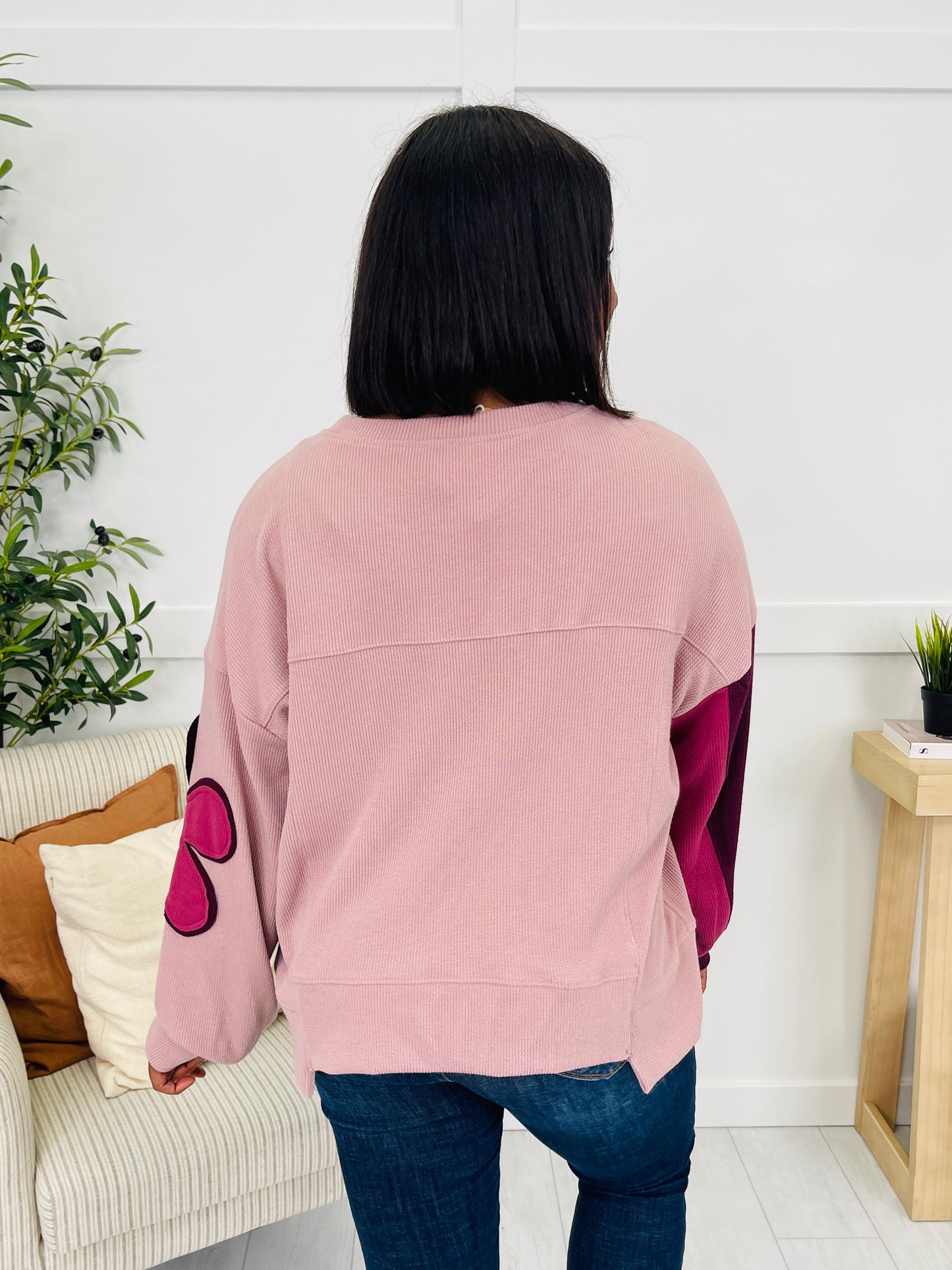 Cider Blossom Pullover in Mauve/Burgundy