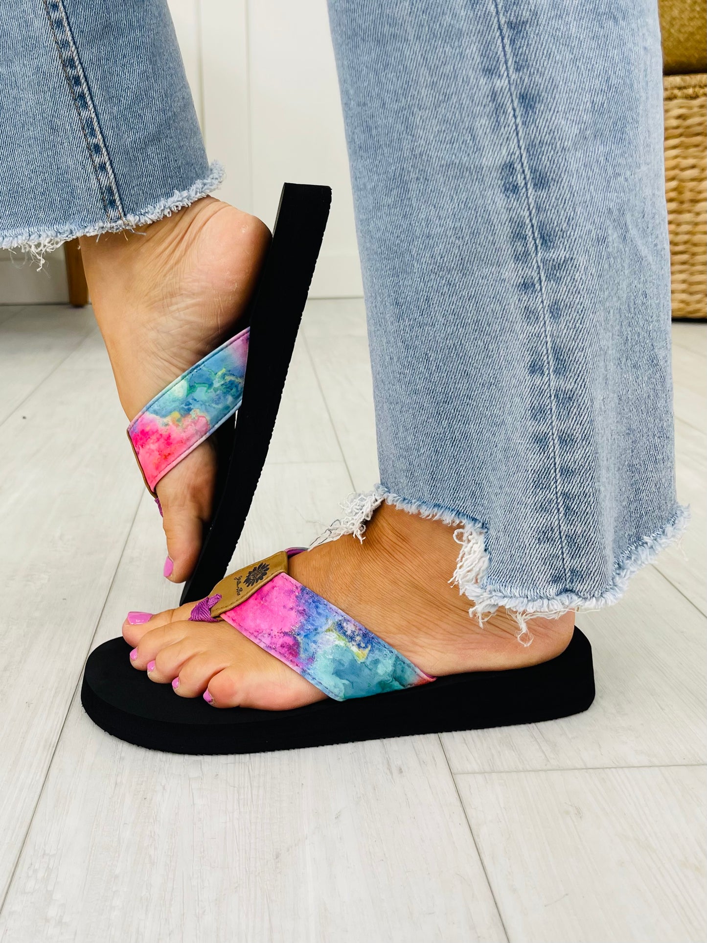 Sunset Sway Flip Flops in Purple Multi