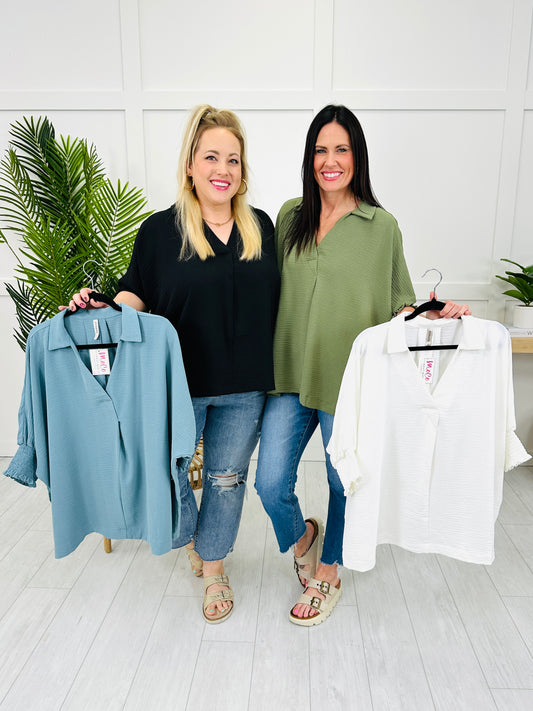DOORBUSTER! Collar Me Cozy Top- Multiple Colors!