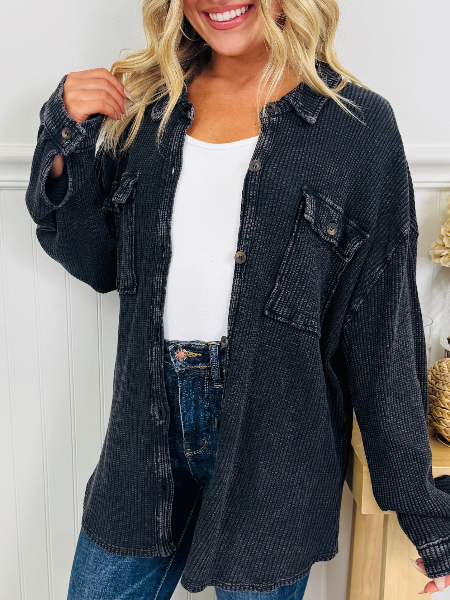 Layering Essential Shacket In Multiple Colors