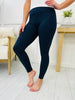 REG/CURVY Best Selling Tummy Control Custom MOCO Design Leggings In Navy