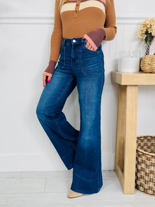 Full Of Style Tummy Control Wide Leg Jeans In Multiple Inseams