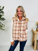 Pretty In Plaid Vest In Taupe
