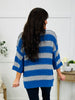 Long Story Stripes Top In Blue Grey