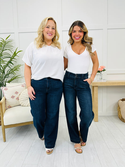 Judy Blue Double Time Wide Leg Jeans