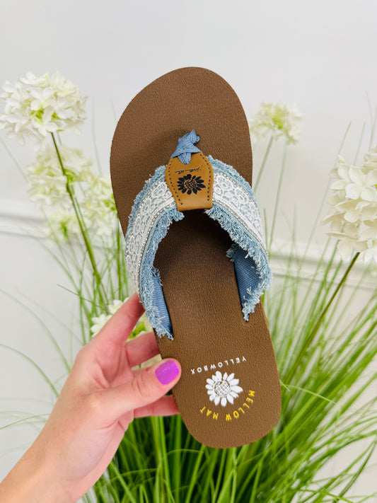 Barefoot in the Breeze Flip Flops In Light Denim