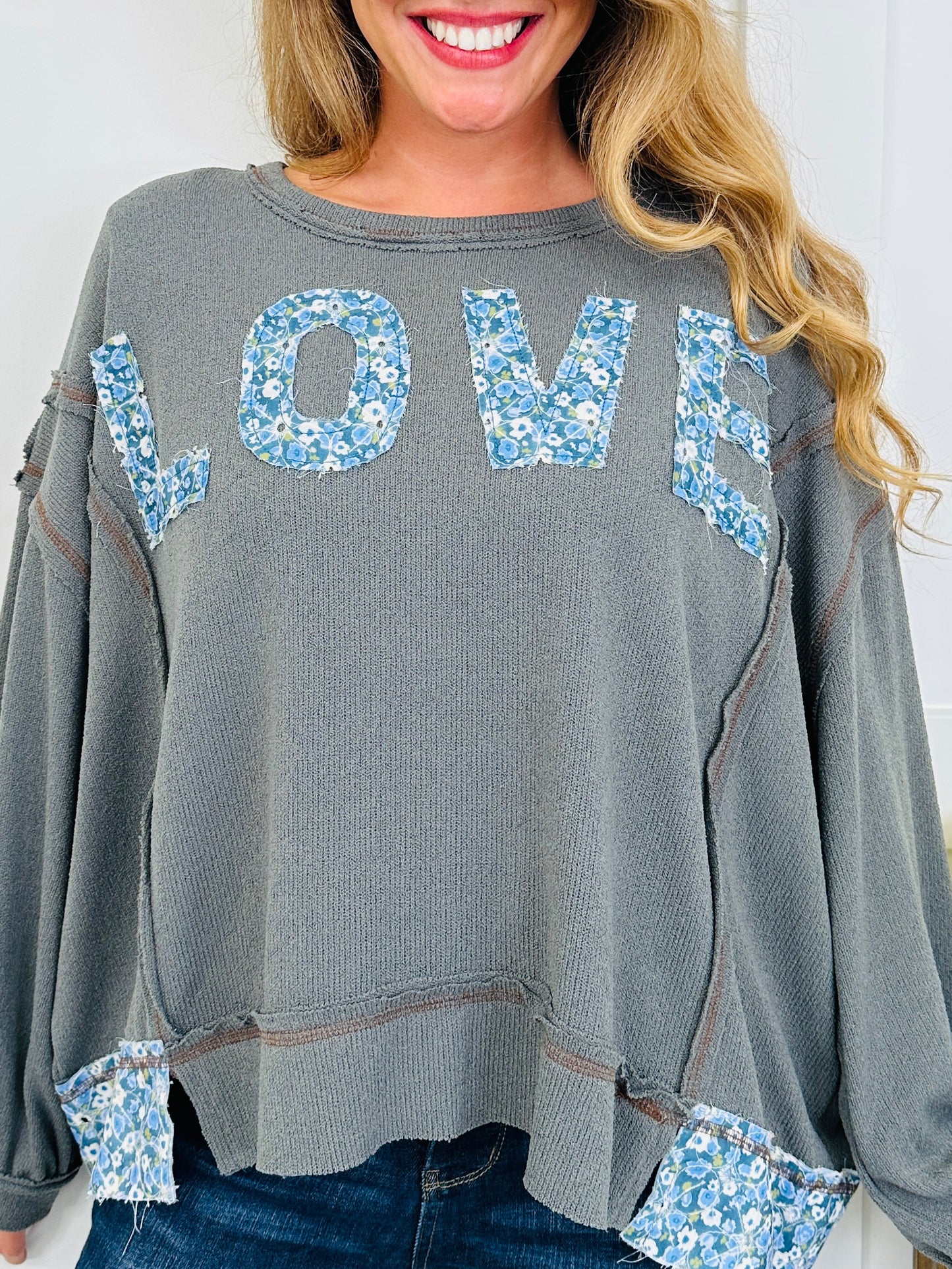Love Over Everything Sweatshirt in Charcoal