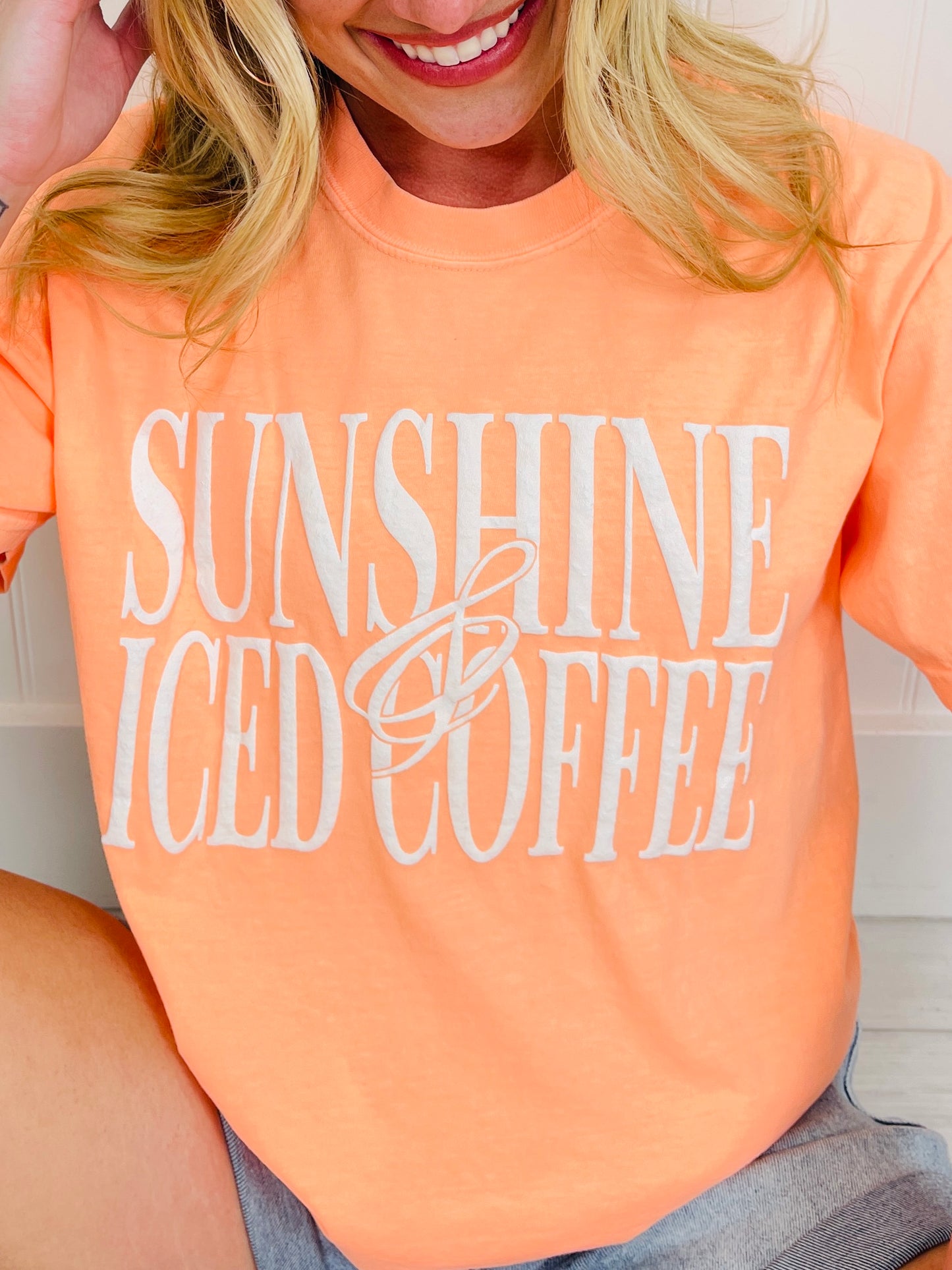 Sunshine And Iced Coffee Graphic Tee in Multiple Colors