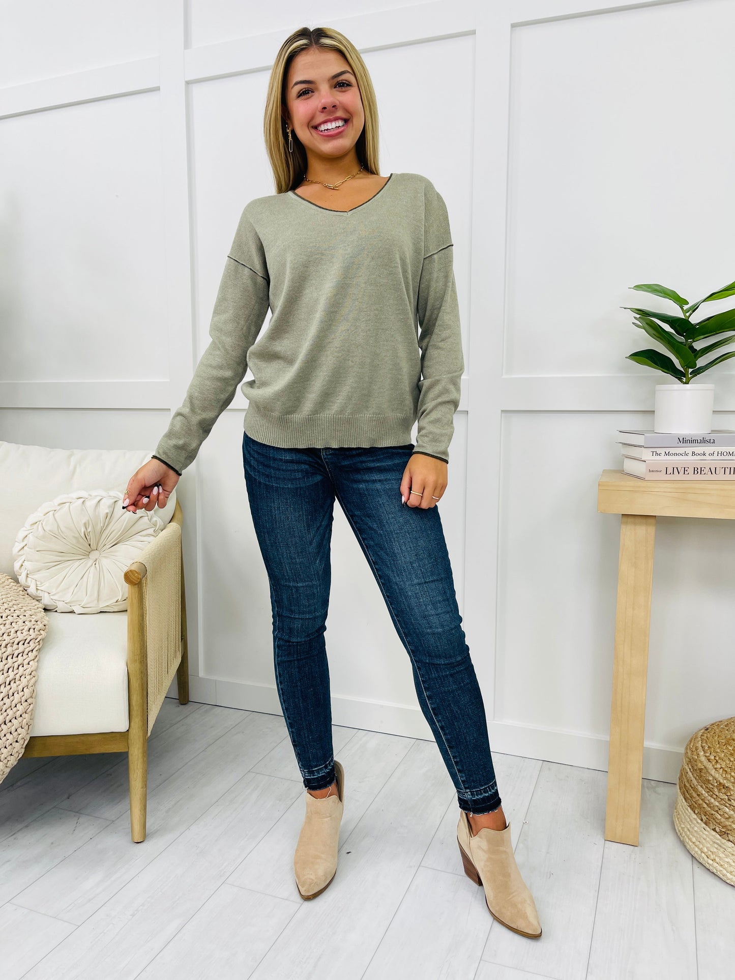 Comfortable Contrast Sweater- Multiple Colors!