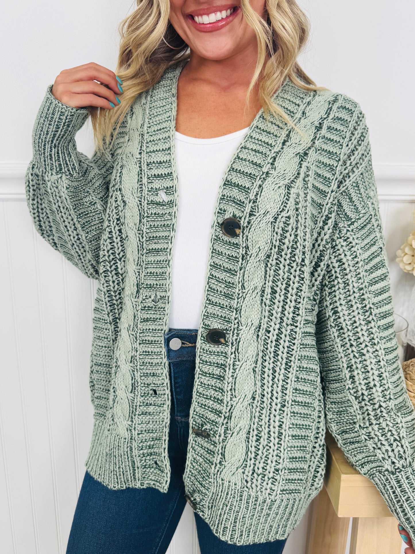 Comfort Calling Cardigan In Olive