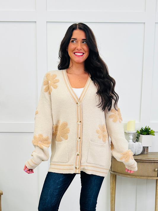Daisy Chain Cardigan In Soy Latte