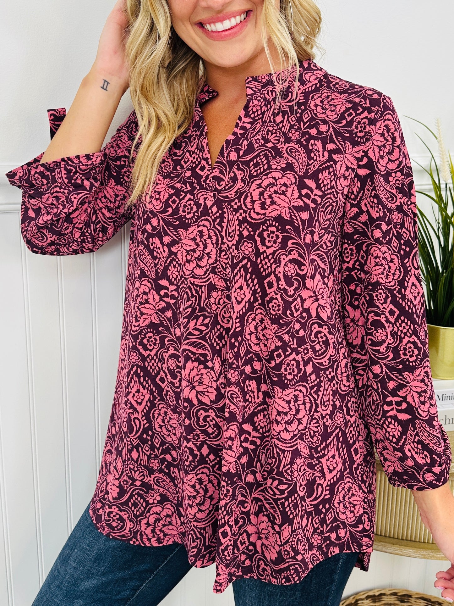 Fall Into You Top in Maroon