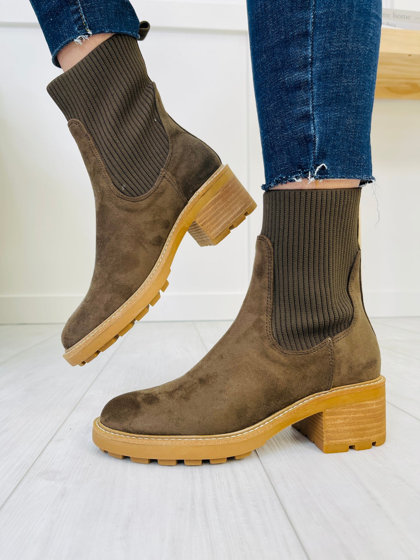 Finding My Direction Booties In Olive