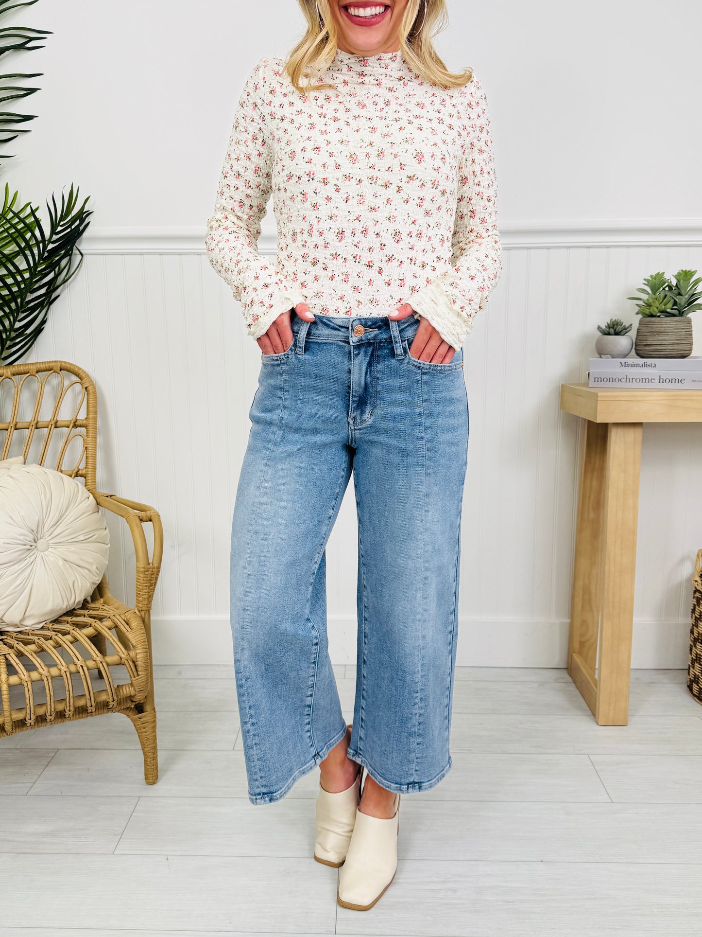Judy Blue Spring Forward Cropped Wide Leg Jeans