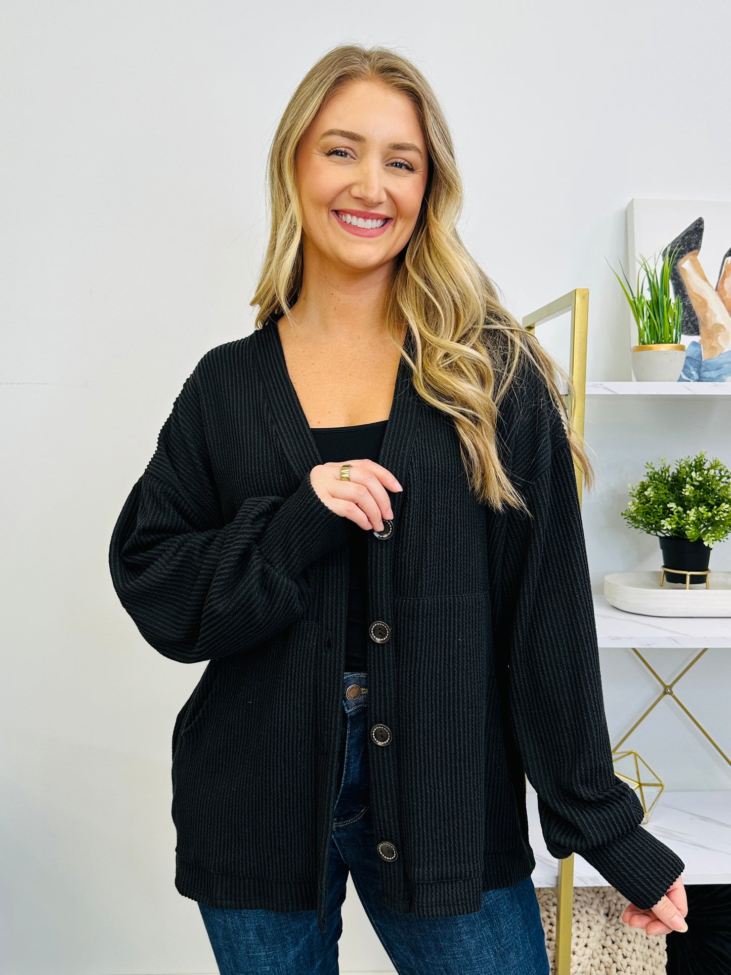 Between the Buttons Cardigan In Black