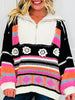 Cozy Carnival Sweater In Black Multi