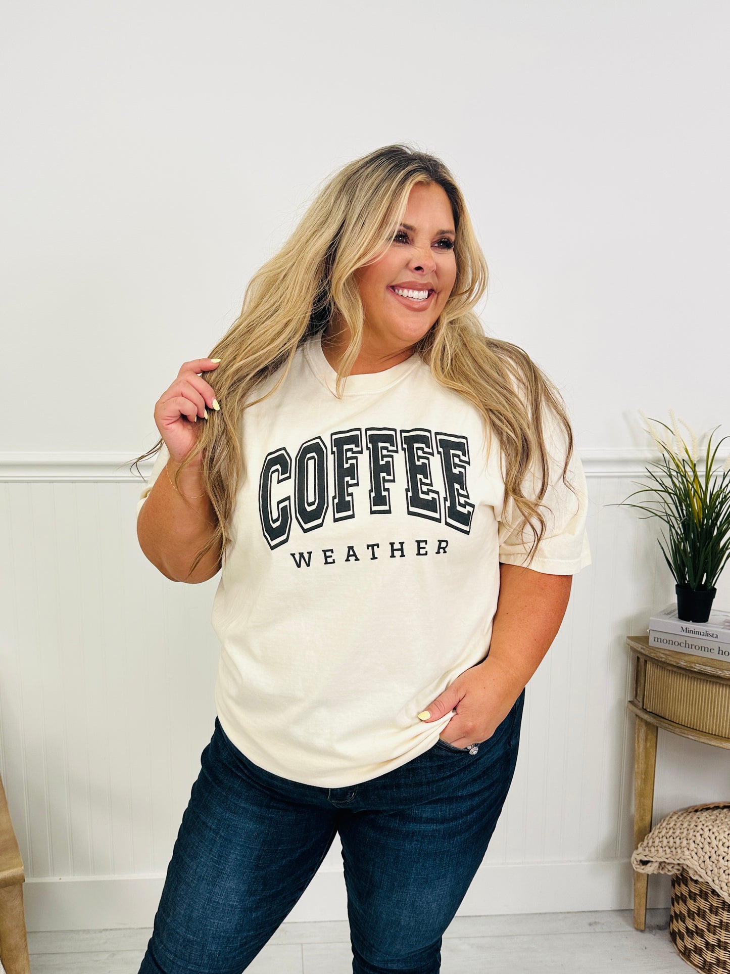 Coffee Weather Graphic Tee in Ivory