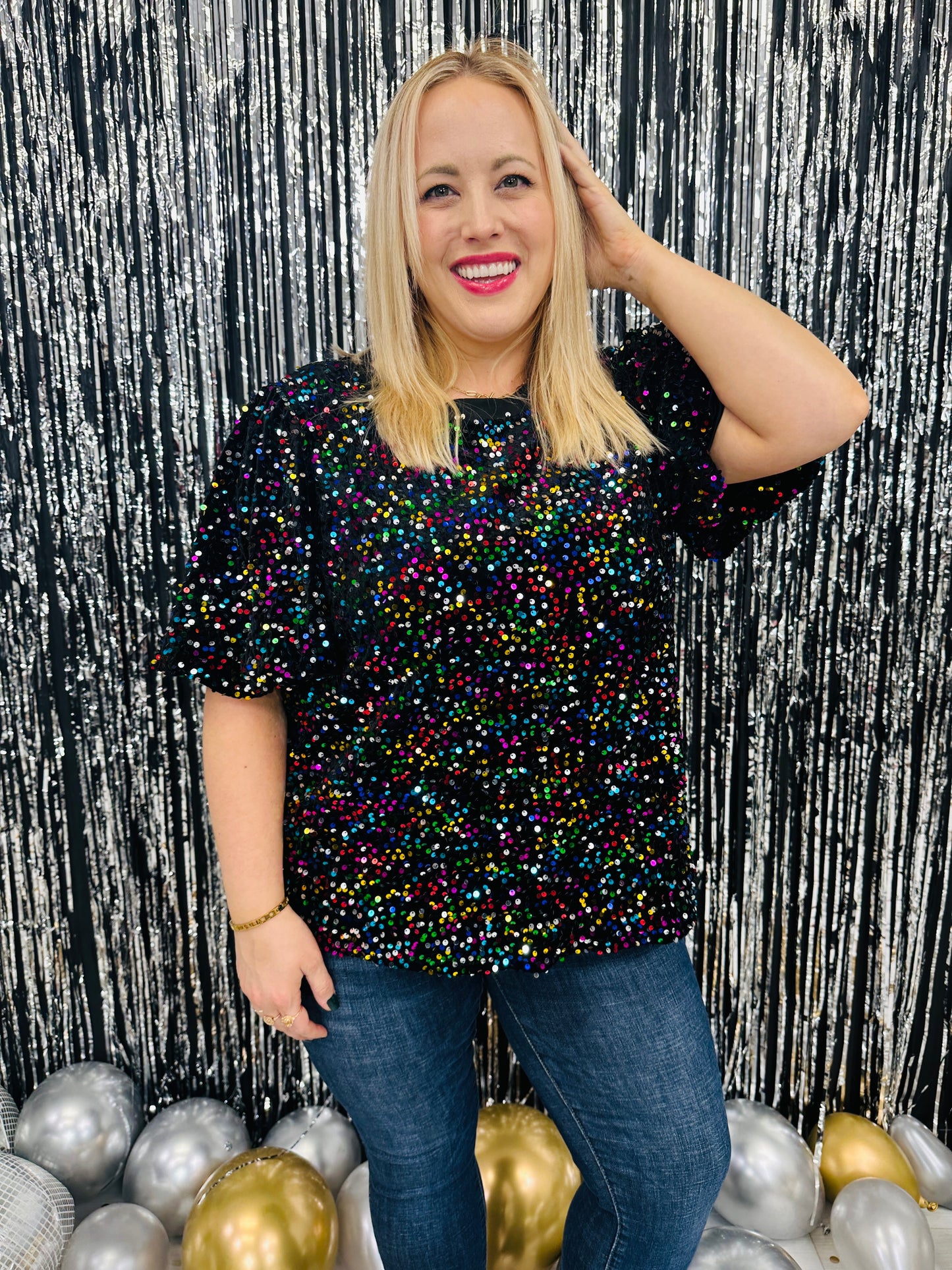 REG/CURVY Starry Night Shimmer Top